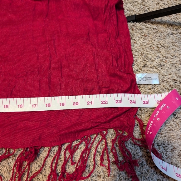 RED Modal Rectangle Blanket Scarf Extra Long - Picture 8 of 9